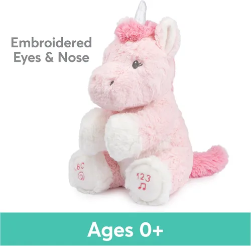 Miniatura 3 de GUND Baby Alora The Unicorn - Juguete sensorial animado de peluche, canta canción ABC y 123 canciones contando, rosa, 11 pulgadas