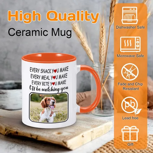 Miniatura 3 de Taza de café personalizada con nombre de foto de mascota, 11 onzas, regalos personalizados de cumpleaños de Navidad para amantes de los perros, taza
