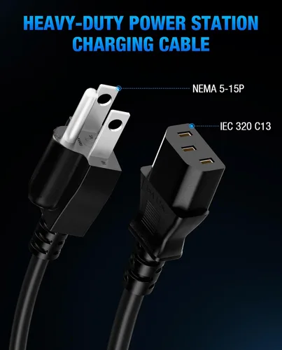 Miniatura 3 de Cable de carga de estación de energía resistente, cable de carga rápida para Jackery Explorer 2000/1500/1000 Pro, Ecoflow Delta/River Series