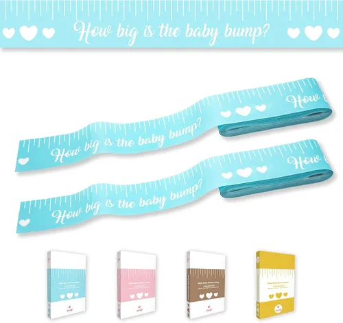 Miniatura 7 de Party Hearty Juegos Divertidos de Baby Shower para Niño, Juego de 2: ¿Qué Tan Grande Está la Pancita? y No Digas Bebé, Azul Azul - Combo Tm y Dsb