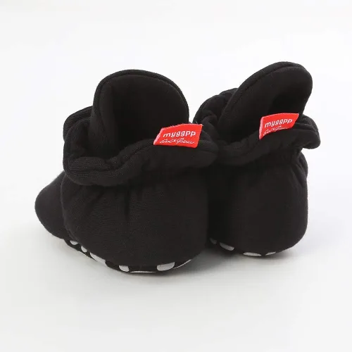 Miniatura 5 de HsdsBebe Unisex Newborn Baby Cotton Booties Non-Slip Sole for Toddler Boys Girls Infant Winter Warm Fleece Cozy Socks Shoes