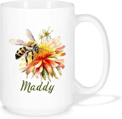 Miniatura 13 de Taza personalizada para amantes de los girasoles con nombre, regalos personalizados para amantes de las flores, taza de café de cerámica