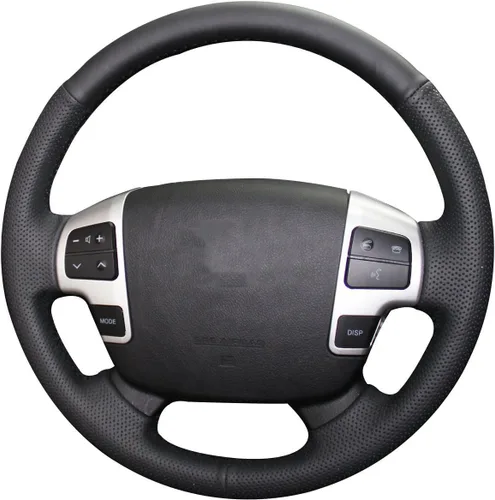 Loncky - Fundas de volante personalizadas de cuero genuino para Toyota Land Cruiser 2008-2015/Tundra 2007 2008 2009 2010 2011 2012 2013/Sequoia 2008