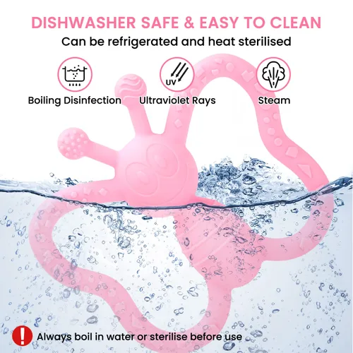 Miniatura 6 de Juguetes de dentición para bebés, diseño de mariposa, juguete para aliviar el dolor para bebés recién nacidos, regalo de ducha neutro seguro