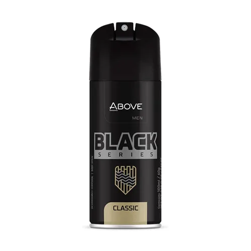 ABOVE Black Series Body Spray, clásico, 2.12 onzas – Desodorante – Fragancia amaderada – Olores de transpiración – Spray seco de larga duración –