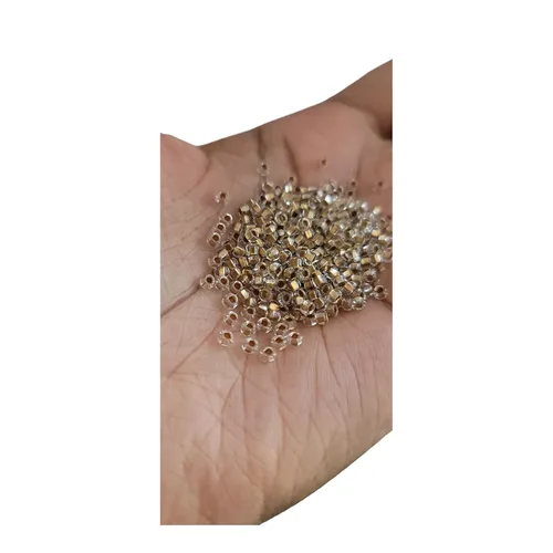 Bead It Wear It Love It Cuentas de Cabello Transparentes con Forro Dorado Loc Sprinkle, Accesorios para el Cabello DreaLock Cristal Transparente
