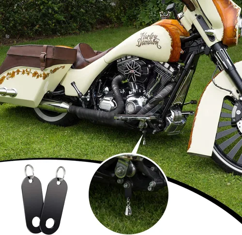 Miniatura 6 de 2 perchas para campanas de motocicleta, colgador de campana de la suerte de motocicleta y 2 anillos divididos, se adapta a cualquier campana (negro)