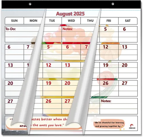 StriveZen - Calendario de nevera 2024 2025 por StriveZen, magnético, mensual de 10 x 10 pulgadas, académico, refrigerador, escritorio, regalo,