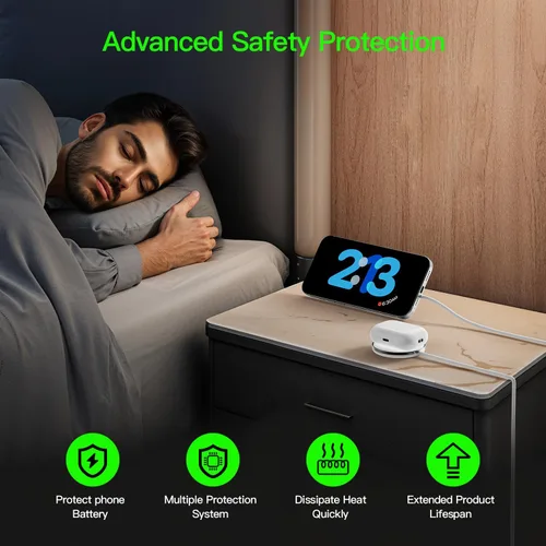 Miniatura 2 de Nuevo para cargador MagSafe: almohadilla de carga inalámbrica magnética para iPhone 17, 16, 15, 14, 13, 12, AirPods 4-2 Pro, imán fuerte, con bloque