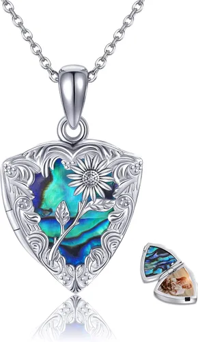 Miniatura 10 de ONEFINITY Collar con medallón de árbol de la vida, collar de plata de ley que sostiene fotos, colgante de medallón del árbol de la vida