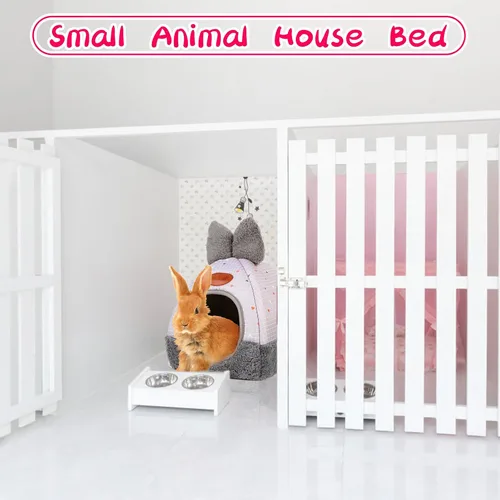 Miniatura 7 de Cama de conejo, escondites de casa, hurones, ratas, erizos, jaula de chinchilla, accesorio para conejo, cobaya, hámster, cama de conejo acogedora