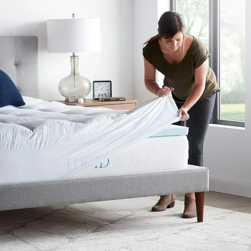 Miniatura 3 de LUCID Cubrecolchón de Alternativa de Plumón y Espuma Viscoelástica de Gel, Twin XL, 4 pulgadas, Tres Cubrecolchones en Uno