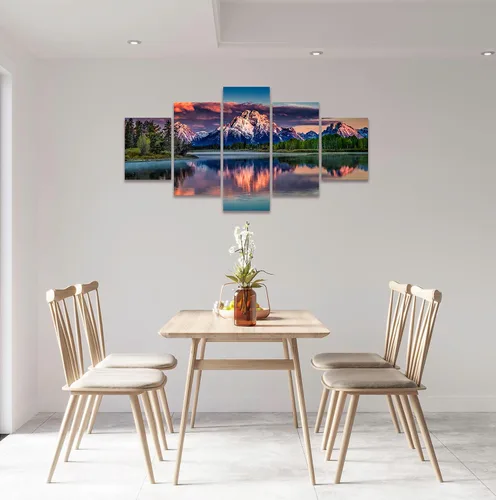 Miniatura 4 de SKASNFAI Grand Teton - Lienzo decorativo para pared, parque nacional Wyoming, puesta de sol, naturaleza, montaña, arte enmarcado para sala de estar