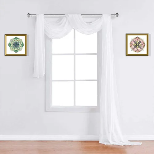 Miniatura 12 de Warm Home Designs Cortinas transparentes con ojales para habitación, cocina, habitación de los niños o sala de estar, 2 paneles con volados, de 54