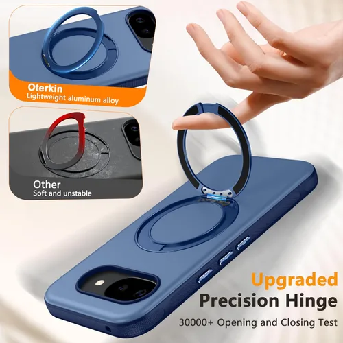 Miniatura 7 de Oterkin Funda para Google Pixel 10a con soporte magnético de giro de 360° [compatible con MagSafe] [antideslizante] [15 pies] a prueba de golpes
