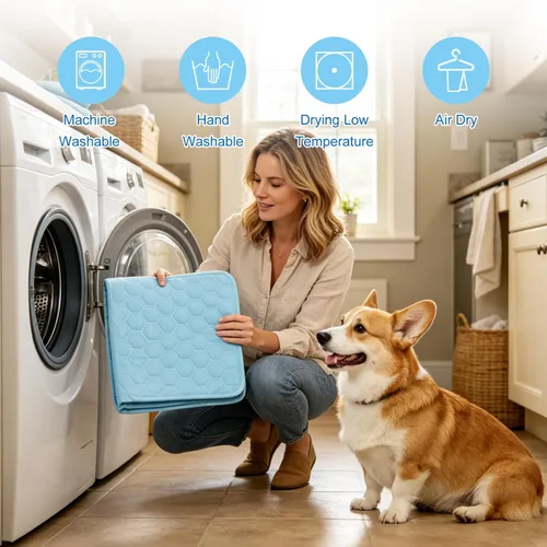 Miniatura 6 de Tapete refrescante para perros, grueso y transpirable Q-MAX>0.45, cama refrescante para perros, fibra fría y parte inferior antideslizante, cama