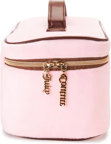 Miniatura 4 de Juicy Couture Bolso de Maquillaje Rosa Organizador de Cosméticos Esenciales de Viaje Estuche de Tren Corona de Perro de Terraza de Oro de Rinstone
