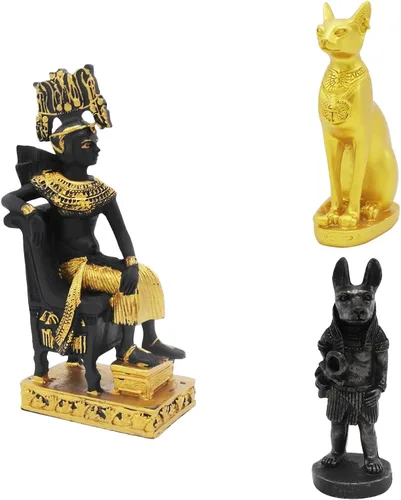 Miniatura 10 de Faraón del Antiguo Egipto para acuario, decoración de pecera, decoración (juego de 3) Esfinge, momia, sacerdote, cráneo, escultura, reptil, tortuga
