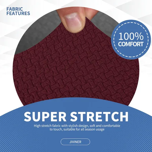 Miniatura 5 de JIVINER Fundas de sofá de 3 piezas para sofá de 2 cojines, funda elástica para sofá con 2 fundas de cojín de asiento extra grandes, fundas de sofá