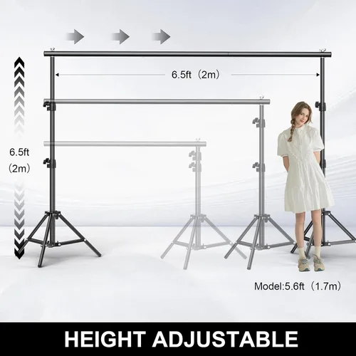 Miniatura 3 de BEIYANG Soporte de fondo ajustable de 6.5 x 6.5 pies, kit de soporte de fondo para fotos con bolsa de transporte para fiestas, decoración, bodas