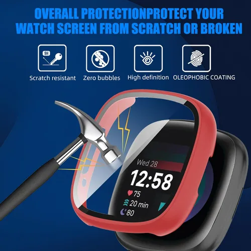 Miniatura 4 de Paquete de 6 fundas protectoras de pantalla para Fitbit Sense 2 / Versa 4 [cobertura completa], parachoques de policarbonato duro, accesorios