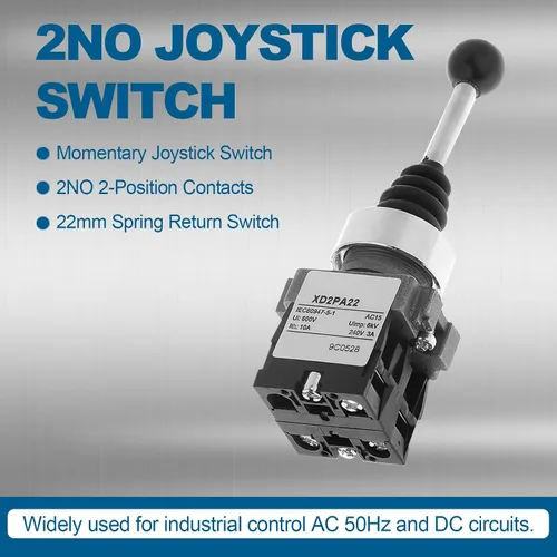 Miniatura 5 de 2NO Joystick Switch AC 380V DC 220V Momentary Spring Retorno para Control Industrial y Operaciones de Máquina