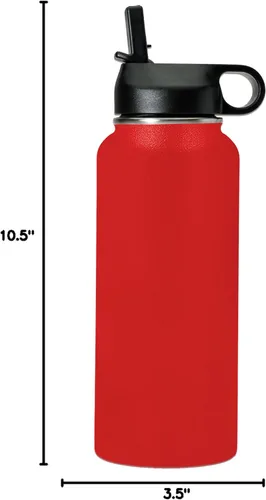 Miniatura 8 de LaserGram Botella de agua personalizada, cabeza de caballo 1, acero inoxidable de doble pared aislada al vacío con popote superior, regalo grabado