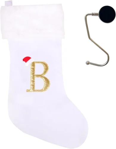 Miniatura 59 de Medias de Navidad de 20 pulgadas con monograma, letras, medias súper suaves grandes de Navidad, medias de monograma rojo para Navidad, regalo