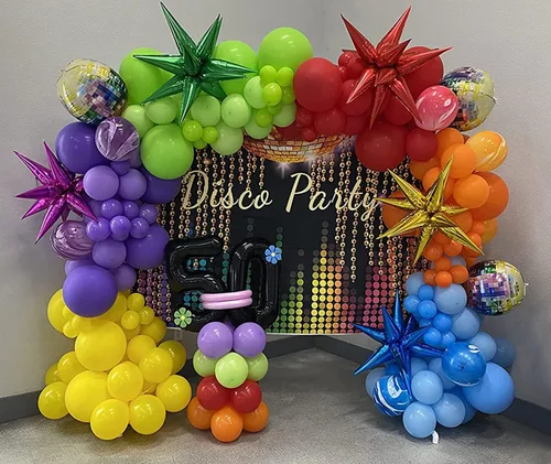 Miniatura 3 de 72 unidades de globos de estrella, grandes globos de cono de estrella metálicos de 26 pulgadas, globos de papel de aluminio de explosión colorida