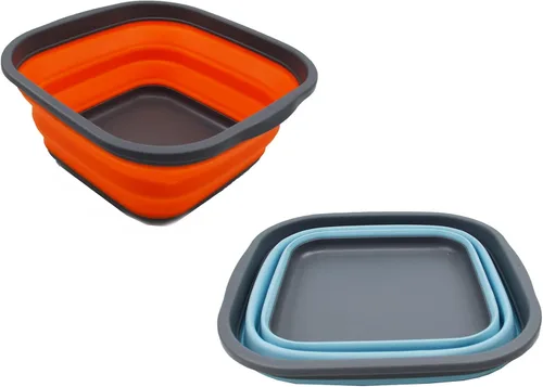 Miniatura 10 de SAMMART Juego de 2 tinas plegables de 5.5 L (1.4 galones) - Tina plegable para platos - Lavabo portátil - Tina de plástico que ahorra espacio