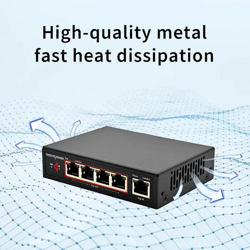Miniatura 7 de Extensor PoE de red Gigabit de 60 W, extensor Ethernet CENTROPOWER con interruptor PoE+ de 4 puertos compatible con IEEE 802.3 af/at