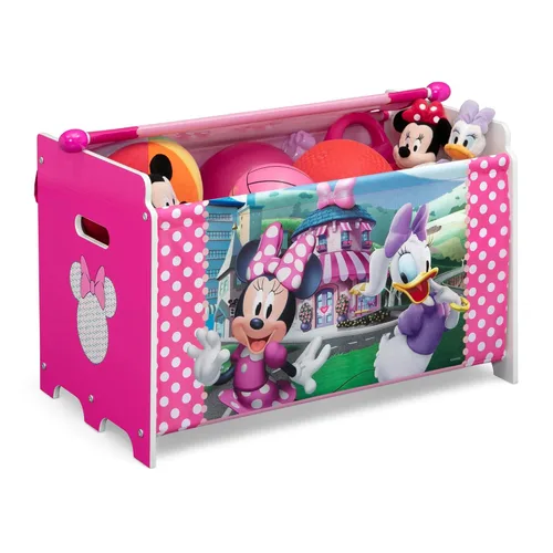 Miniatura 5 de Delta Children Disney Minnie Mouse Juego de 3 piezas para cuarto de juegos para niños pequeños – Incluye mesa, silla y caja de juguetes, rosa