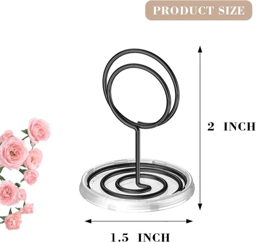 Miniatura 2 de 30 piezas de soportes para números de mesa con base, soportes para tarjetas de lugar, soportes de alambre para fotos, soportes pequeños