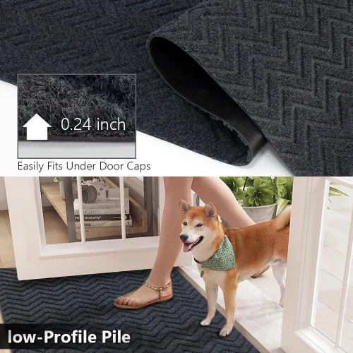 Miniatura 5 de Alfombra de pasillo impermeable para interiores y exteriores, 2 x 2 pies, pasillo, cocina, entrada, dormitorio, con parte trasera de goma