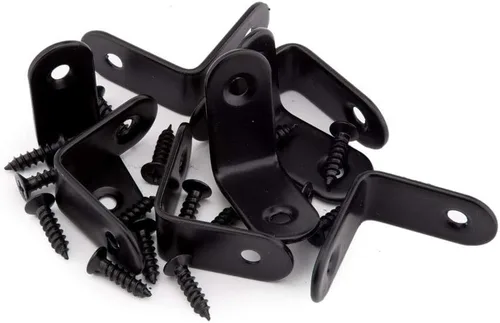 Miniatura 6 de Soporte de esquina, soporte de esquina en L de acero inoxidable negro resistente, soportes de ángulo de unión recta, soporte flotante para colgar