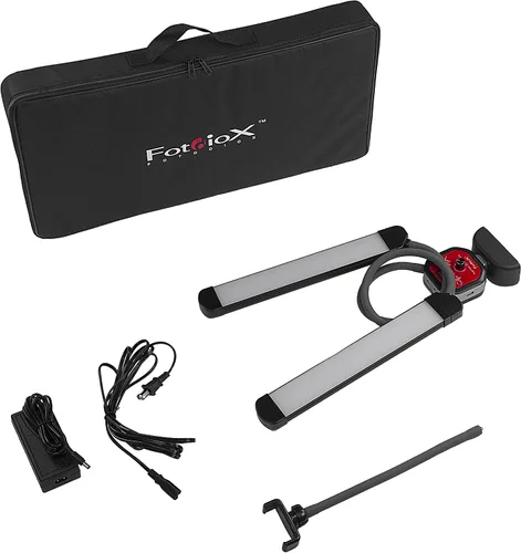 Miniatura 2 de Fotodiox Selfie Starlite Stix TT - Kit de monitor de luz de 95 Vlog de mesa, luces LED bicolor regulables con brazos de 37.4 in