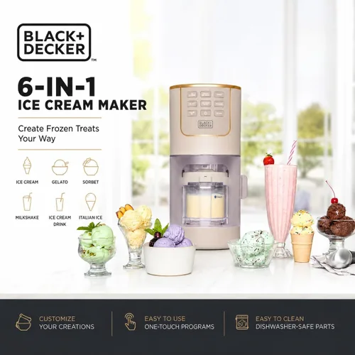 Miniatura 2 de BLACK+DECKER Máquina de helados para familias y niños – Haz helados sin proteínas, keto y lácteos, gelato y batidos en casa – Máquina de pintas