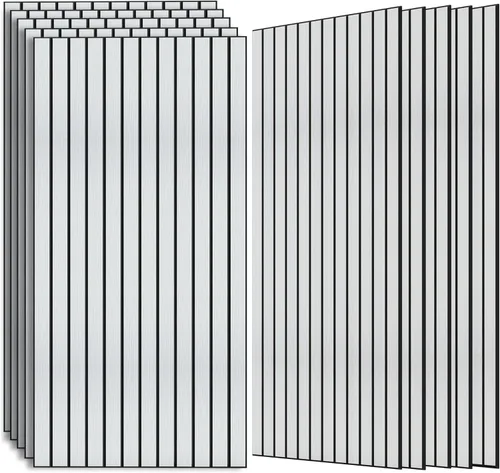 Miniatura 33 de Paneles de sonido de chapa de madera, paquete de 10 paneles de pared de 47.2 x 23.6 pulgadas, paneles acústicos decorativos para paredes