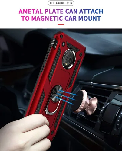 Miniatura 3 de Carcasa de grado militar para Motorola Moto G6, anillo giratorio de metal 360, soporte magnético para montaje en automóvil, protección resistente a
