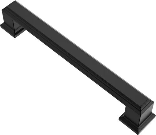 Miniatura 79 de Alzassbg - Paquete de 10 tiradores de gabinete de níquel negro cepillado de 3 pulgadas (76mm) con agujero central, manijas de gabinete de cocina