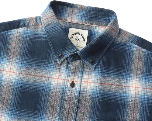 Miniatura 3 de Dubinik Camisa de franela, para hombre, de manga larga, a cuadros, suave, 100% algodón, informal, con botones, ajuste regular