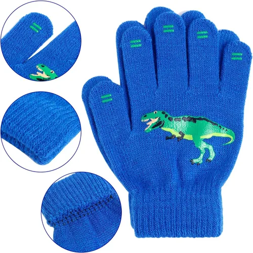Miniatura 3 de SUNNEEHOME Kids Gloves Winter Bulk for Boys or Girls Gloves Warm Knitted Stretchy Full Fingers Gloves for Birthday Gift
