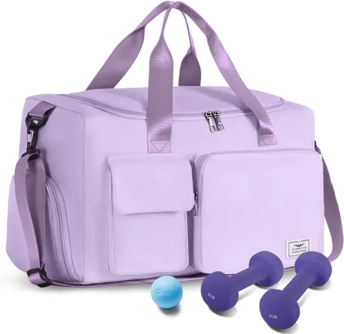 FIORETTO - Bolsa de deporte para mujer con compartimento para zapatos, capacidad de 37 litros, ideal para viajes, gimnasio, deportes, fines de semana