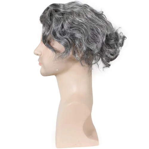 Miniatura 5 de Voloria Toupee para hombre 0.0 in piel ultra fina pu hombres postizo europeo virgen sistema de reemplazo de cabello humano piezas 10x8inch 1B