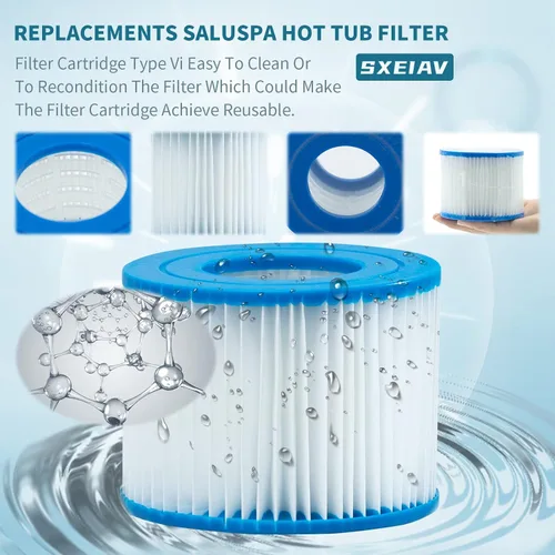 Miniatura 5 de Filtro de spa tipo vi y cartucho de repuesto de filtro para bañera de hidromasaje Coleman, para filtro inflable para bañera de hidromasaje