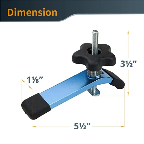 Miniatura 7 de POWERTEC 71168-P3V Abrazadera de retención T-Track, 5-1/2" L x 1-1/8" W, paquete de 6, abrazaderas de riel en T para carpintería