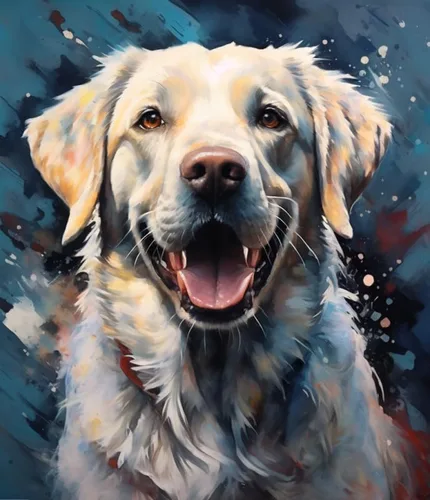 Miniatura 12 de ZMHZMY Pintura al óleo a mano de perro por números, pintura de Labrador Retriever sobre lienzo para adultos principiantes niños, 15.7 x 20.9