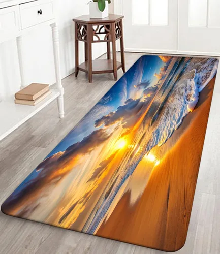Miniatura 42 de Alfombra antideslizante de espuma de esponja de pelo bajo para puerta de baño, alfombras separadas a prueba de deslizamiento, alfombra de ilusión