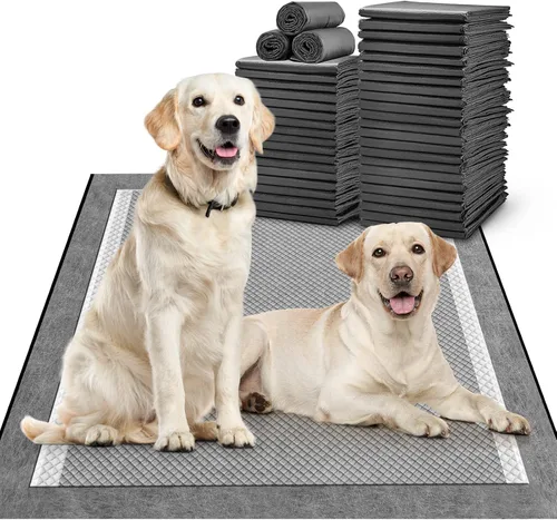 Miniatura 8 de MIZOK Almohadillas para cachorros para perros de 23 x 24 pulgadas, almohadillas para mascotas que eliminan el olor a carbón para perros, absorben