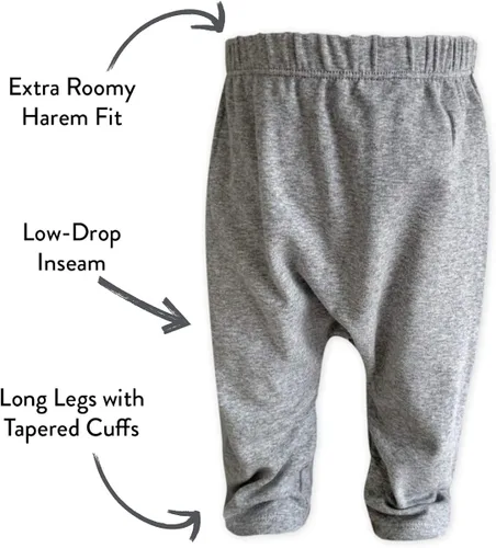 Miniatura 3 de HonestBaby Pantalones harén de algodón orgánico para bebé, paquete múltiple
